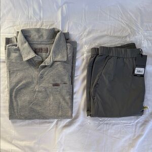 FigsPro Men’s Gray Polo and Scrub Trouser Set
